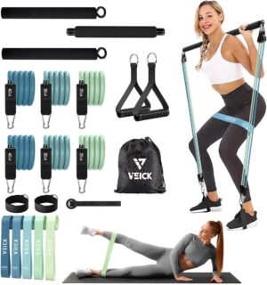 VEICK Pilates Bar with Resistance B...