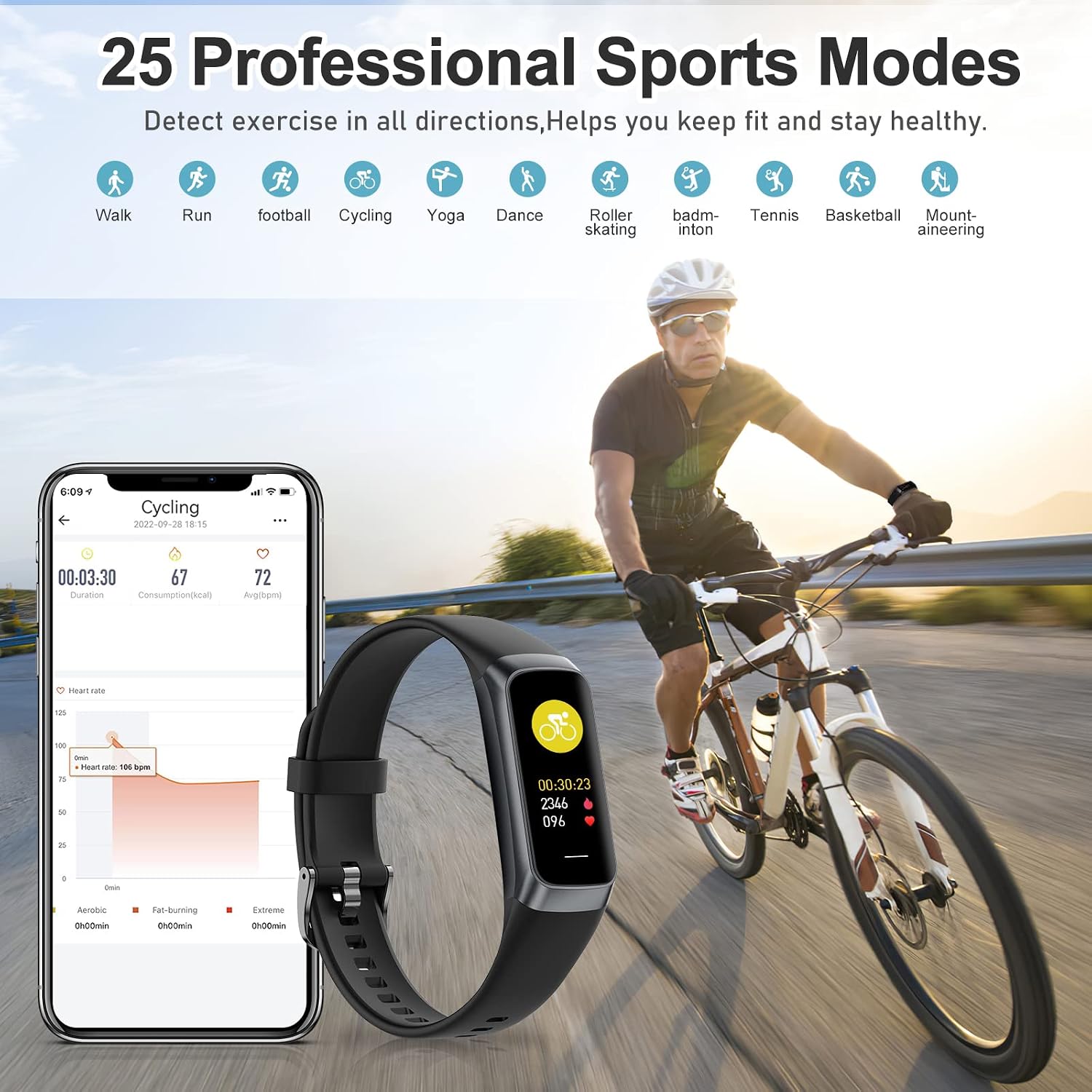 Zeacool Fitness Tracker with 24/7 Heart Rate, Blood Oxygen Blood Pressure Sleep Monitor, Activity Trackers 5 ATM Waterproof,Step Calorie Counter Pedometer Health Smart Watch for Women Men - Image 5