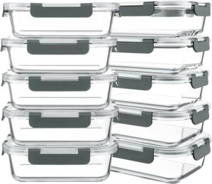 KOMUEE 10 Packs 30 oz Glass Meal Pr...