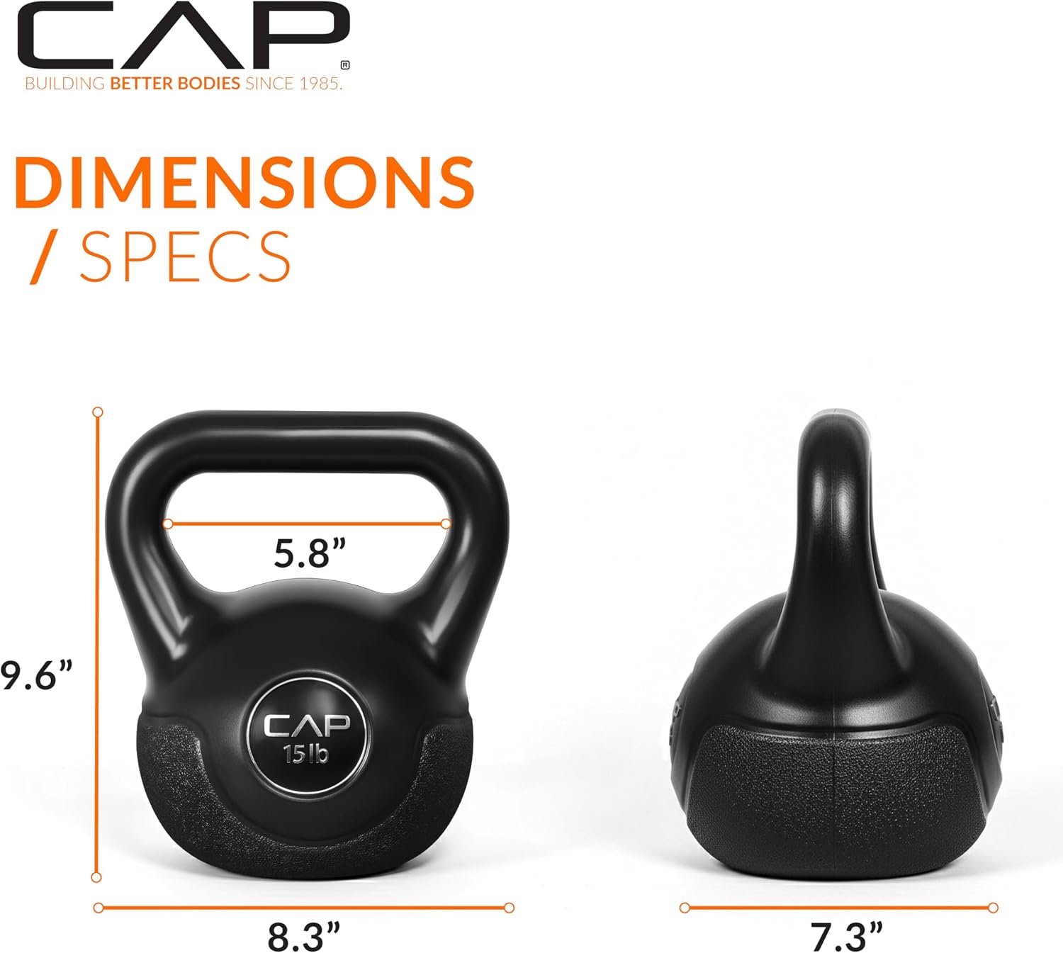 CAP Barbell 45 LB Cement Kettlebell Set – 10 lb, 15 lb & 20 lb Vinyl-Coated Kettlebells for Strength Training, Cardio, Cross Training & Home Gym Workouts - Image 5