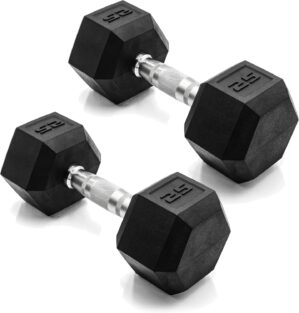 CAP Rubber Coated Dumbbell Weights,...