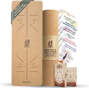 Natural Cork Yoga Mat with Alignmen...