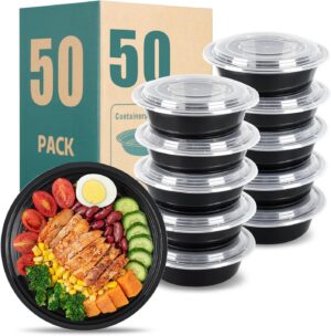24oz Round Meal Prep Containers, Bl...