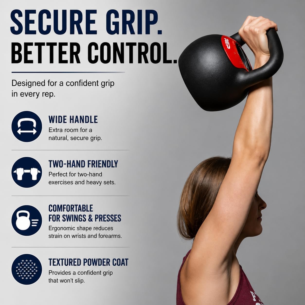 Rep Fitness Adjustable Kettlebell | Weight Set for Home Gym | Strength Training Equipment for Men & Women | Compact Steel Bell with Ergonomic Handle | Choose 16 kg, 24 kg or 40 lb Models - Image 7