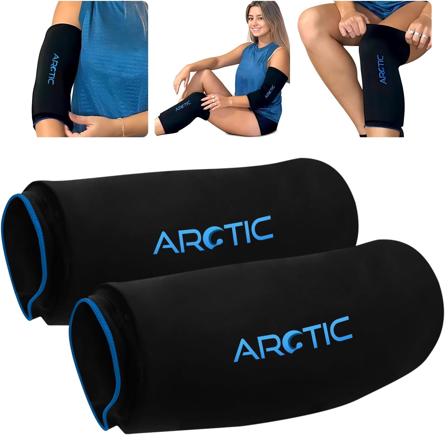 2 Pack - Premium Cold Therapy Compression Ice Sleeve, Knee Ice Pack Wrap for Injuries, Elbow, Quad & Hamstring Relief, Flexible & Reusable Cold Wrap Recovery for Meniscus, ACL, MCL, Ice & Heat Therapy