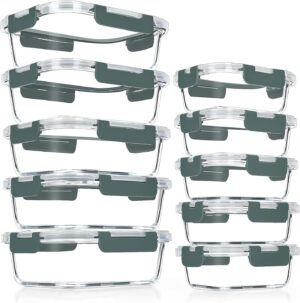 VERONES 10 PACK Glass Meal Prep Con...