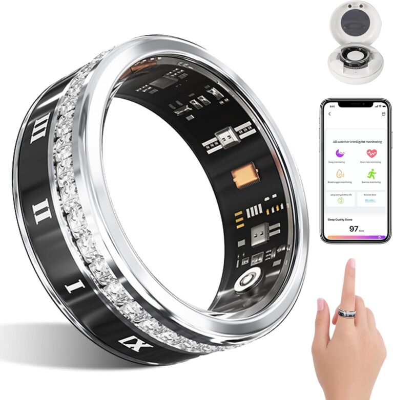 Smart Ring for Women Fitness Ring Health Ring No Subscription Fee Black 8#
