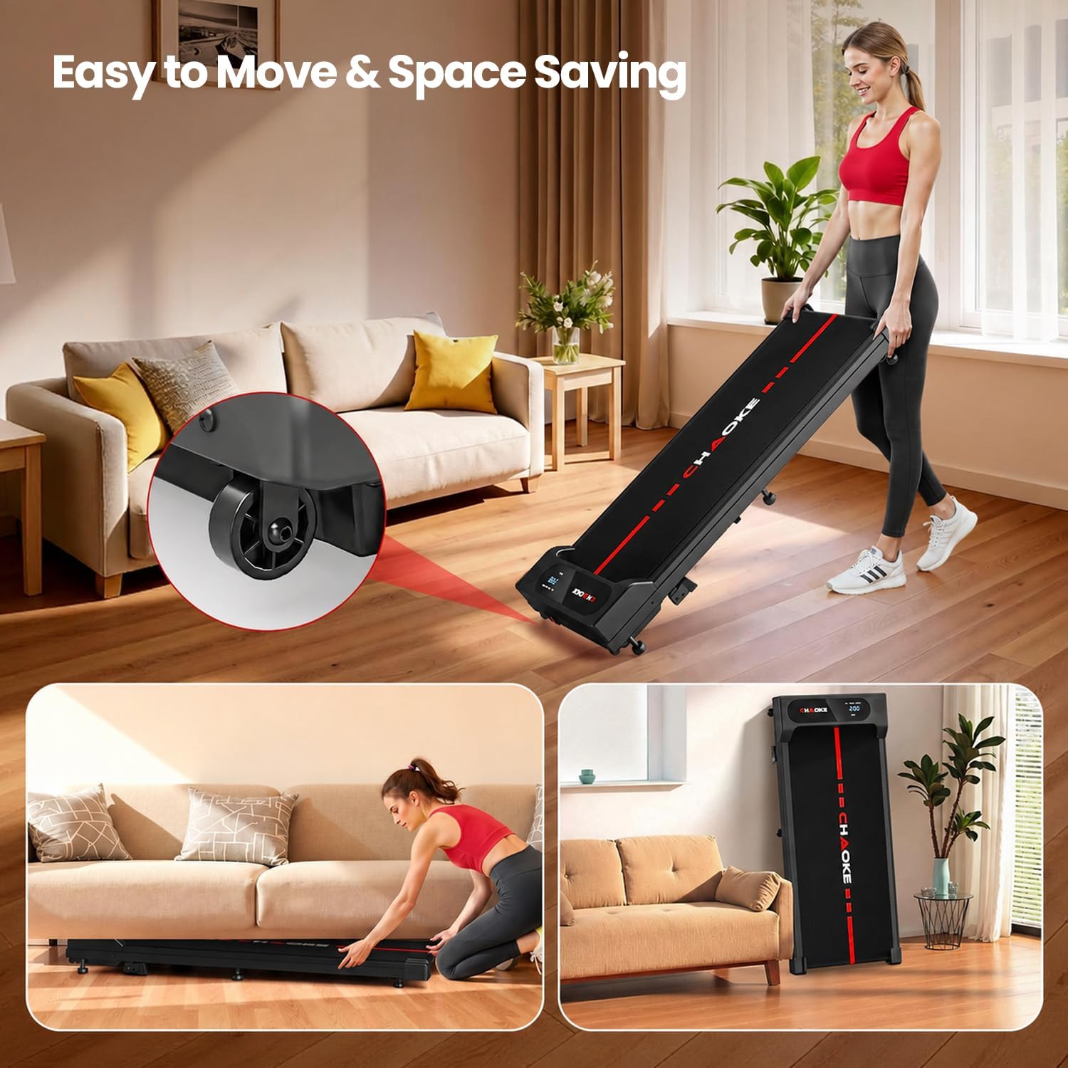 Walking Pad Treadmill for Home, Built-in Speaker, 6.2MPH Under Desk Walking Pad with 10% Incline, 2.75HP Portable Walking Pad with APP, 330LBS Capacity, Remote Control, 12 HIIT Programs - Image 8