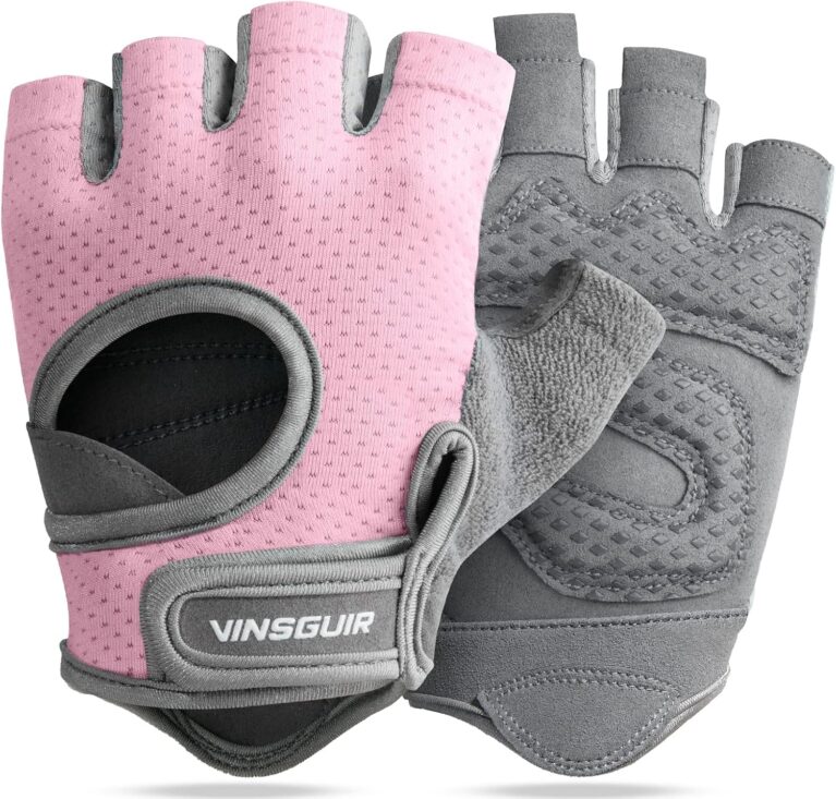 VINSGUIR Workout Gloves for Women and Men, Breathable & Padded Gym Gloves