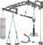 SELEWARE 48” Heavy Duty Wall Mount Pull Up Bar with Cable Pulley System